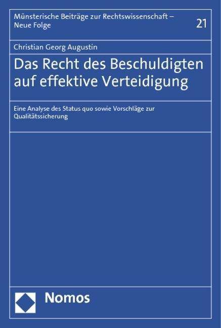 Cover for Augustin · Das Recht des Beschuldigten au (Book) (2013)