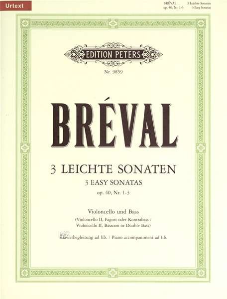 Cover for J.B. Breval · 3 lei.Sonaten Vc+Kl.EP9859 (Book) (2022)