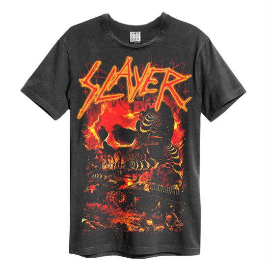 Slayer War Skull Amplified Vintage Charcoal Small T Shirt - Slayer - Marchandise - AMPLIFIED - 5054488485960 - 2023