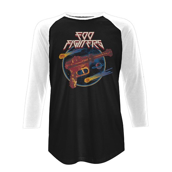 Foo Fighters Unisex Raglan T-Shirt: Ray Gun (Ex-Tour) - Foo Fighters - Merchandise - PHM - 5056012013960 - 19. marts 2018