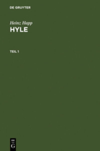Cover for Heinz Happ · Hyle: Studien Zum Aristotelischen Materie-Begriff (Hardcover Book) [Reprint 2010 edition] (1971)