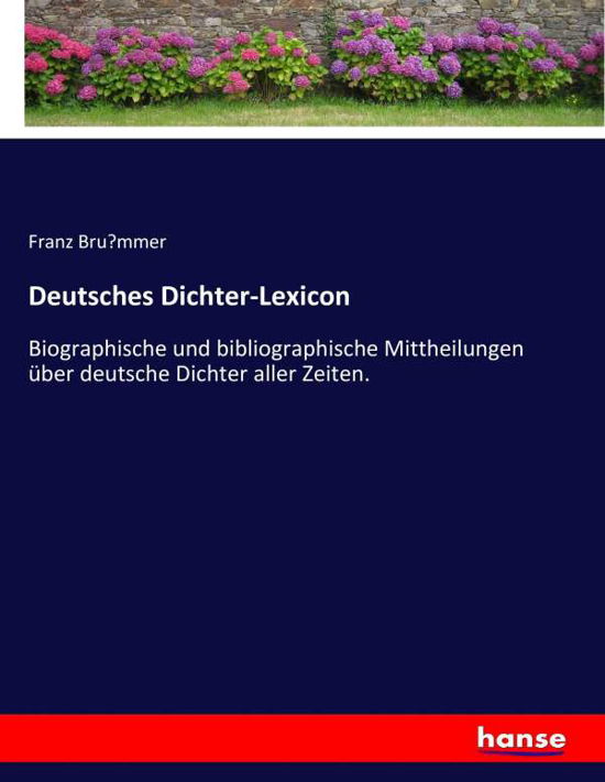 Cover for Brümmer · Deutsches Dichter-Lexicon (Buch) (2017)