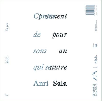 Cover for Anri Sala: Contes de sons qui se prennent pour un autre - n.b.k. Record #3 (Lydbog (CD)) (2024)