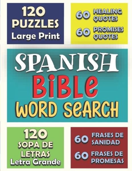 Cover for Adk Brothers · Spanish BIBLE Word Search 120 PUZZLES LARGE PRINT (LETRA GRANDE) (Pocketbok) (2021)