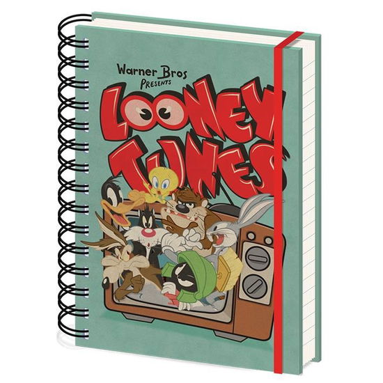 Looney Tunes: Retro Tv A5 Wiro Notebook (Quaderno) - Looney Tunes - Gadżety -  - 5051265730961 - 