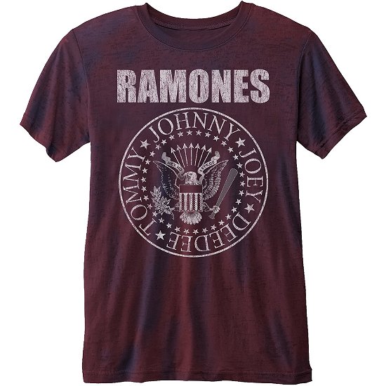 Ramones Unisex Fashion Tee: Presidential Seal (Burn Out) - Ramones - Koopwaar - Merch Traffic - 5055979965961 - 