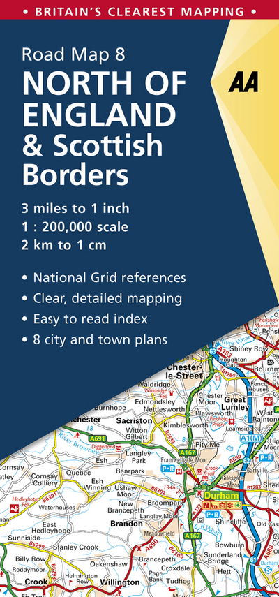 Cover for AA Publishing · North of England &amp; Scottish Borders - AA Road Map Britain (Landkarten) [6 Revised edition] (2018)