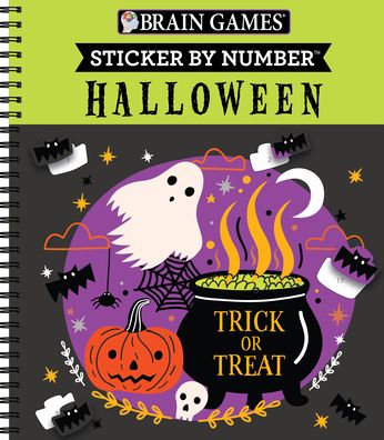 Cover for Publications International Ltd · Brain Games - Sticker by Number: Halloween (Trick or Treat Cover) (Spiralbuch) (2022)