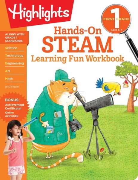 Cover for Highlights Learning · First Grade Hands-On STEAM Learning Fun Workbook - Highlights Learning Fun Workbooks (Paperback Book) (2021)