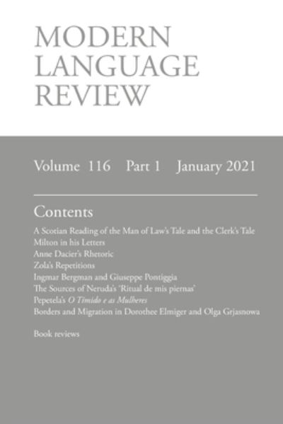 Modern Language Review (116 - Derek F Connon - Books - Modern Humanities Research Association - 9781781889961 - 2021
