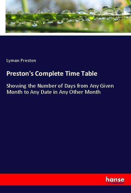 Preston's Complete Time Table - Preston - Böcker -  - 9783337862961 - 