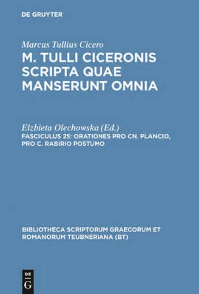 Cover for Marcus Tullius Cicero · Orationes pro Cn. Plancio, pro C. Rabir (Bog) (1981)