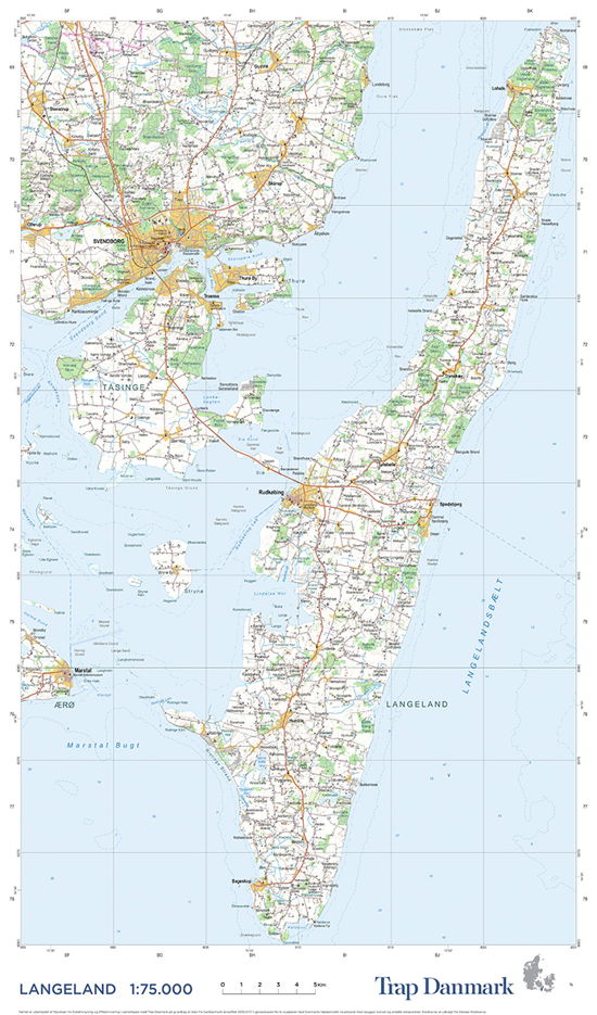 Trap Danmark: Falset kort over Langeland Kommune - Trap Danmark - Böcker - Trap Danmark - 9788771812961 - 22 februari 2022