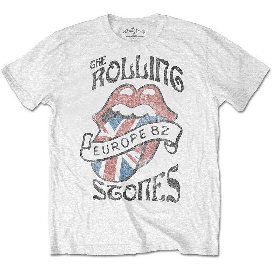 Cover for The Rolling Stones · The Rolling Stones Unisex T-Shirt: Europe 82 (T-shirt) [size S] [White - Unisex edition]