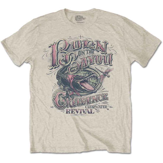 Cover for Creedence Clearwater Revival · Creedence Clearwater Revival Unisex T-Shirt: Born on the Bayou (Sand) (T-shirt) [size S] [Neutral - Unisex edition] (2020)