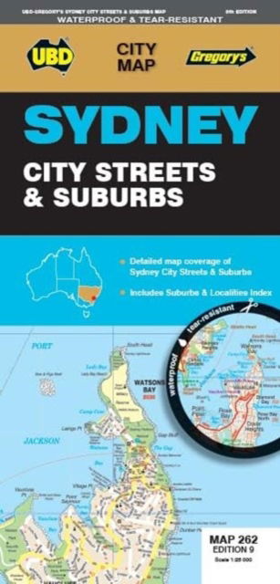 Cover for UBD Gregory's · Sydney City Streets &amp; Suburbs Map 262 9th (waterproof) - City Map (Map) [Ninth edition] (2022)