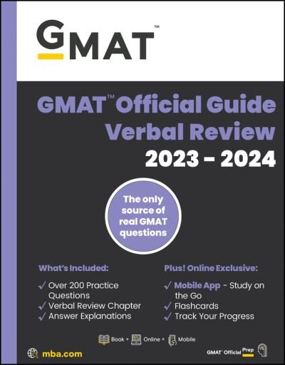 GMAT Official Guide Verbal Review 2023-2024, Focus Edition: Includes Book + Online Question Bank + Digital Flashcards + Mobile App - GMAC (Graduate Management Admission Council) - Kirjat - John Wiley & Sons Inc - 9781394169962 - maanantai 5. kesäkuuta 2023