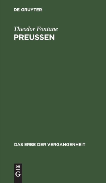 Cover for Theodor Fontane · Preussen (Hardcover bog) (1934)