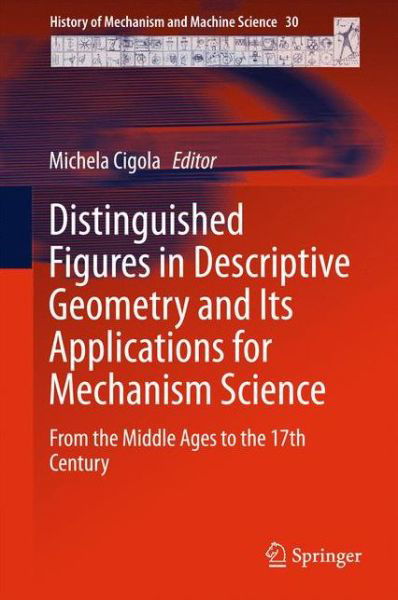 Cover for Michela Cigola · Distinguished Figures in Descriptive Geometry and Its Applications for Mechanism Science: From the Middle Ages to the 17th Century - History of Mechanism and Machine Science (Hardcover Book) [1st ed. 2015 edition] (2015)