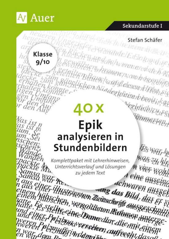 Cover for Schäfer · 40 x Epik analysieren in Stunde (Book)