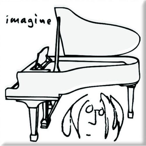 John Lennon Fridge Magnet: Imagine Black On White - John Lennon - Fanituote - Epic Rights - 5055295317963 - perjantai 17. lokakuuta 2014