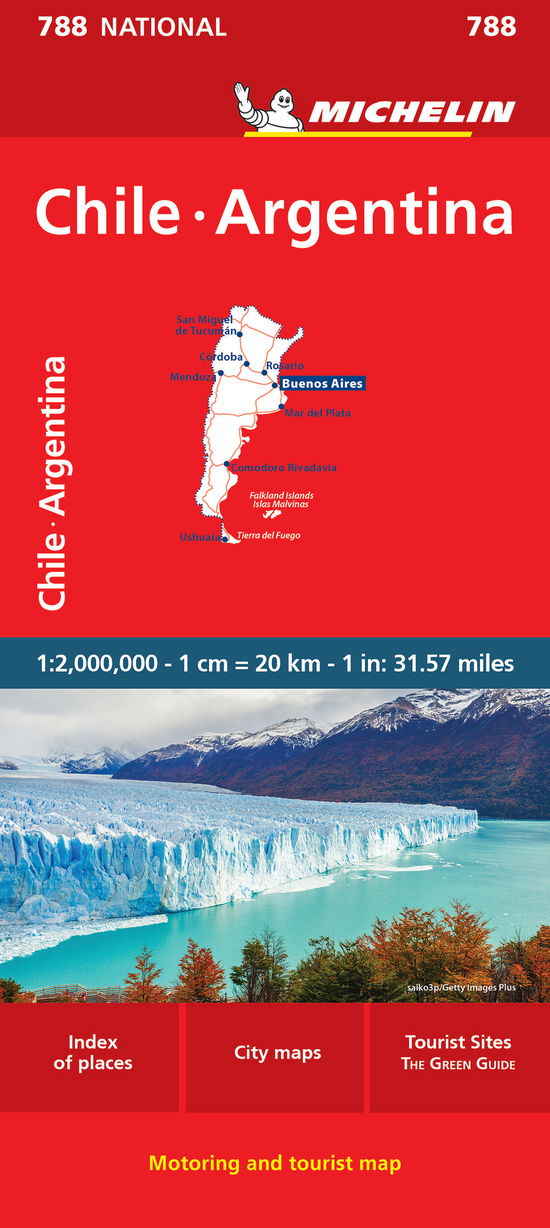 Cover for Michelin · Michelin National Maps: Chile Argentina, Michelin National Map 788 (Hardcover Book) (2024)