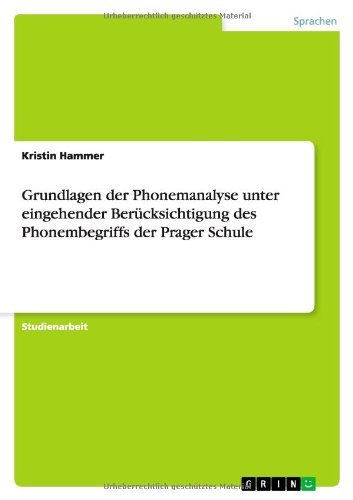 Cover for Hammer · Grundlagen der Phonemanalyse unt (Book) [German edition] (2013)