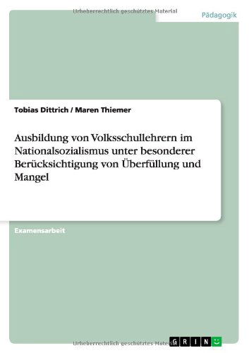 Cover for Dittrich · Ausbildung von Volksschullehre (Book) [German edition] (2014)