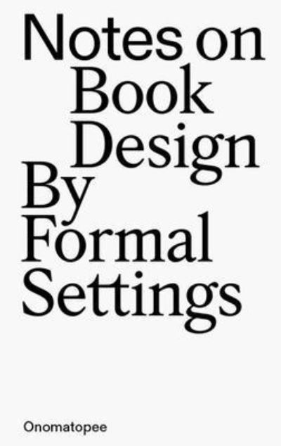 Cover for Notes on Book Design (Paperback Book) (2023)