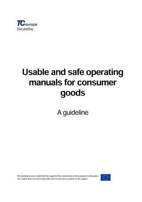 Cover for Tceurope · Usable and Safe Operating Manuals for Consumer Goods (Taschenbuch) (2004)