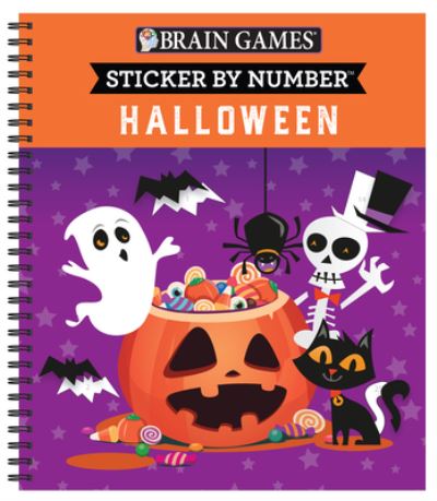 Cover for Publications International Ltd · Brain Games - Sticker by Number: Halloween (Spiralbok) (2021)