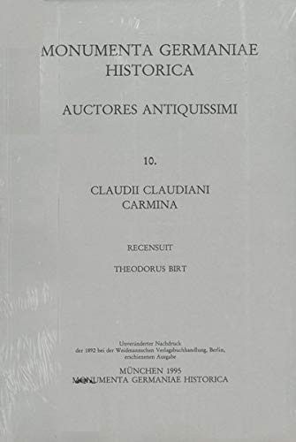 Cover for Theodor Birt · Claudii Claudiani Carmina (Paperback Book) (1901)