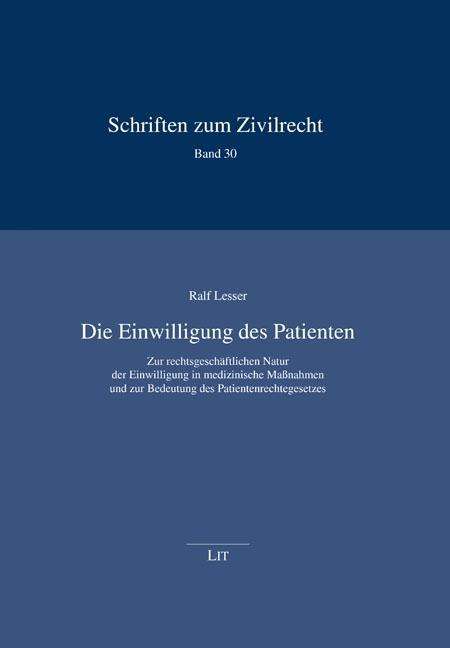 Cover for Lesser · Die Einwilligung des Patienten (Book)