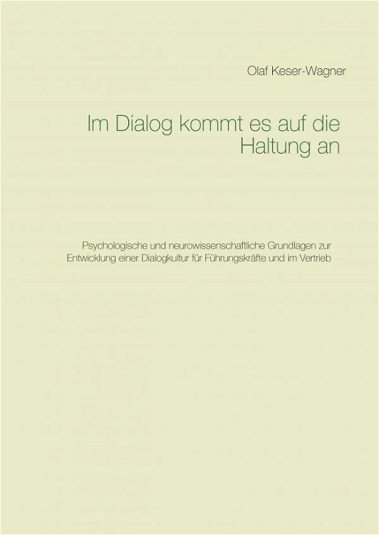 Cover for Keser-Wagner · Im Dialog kommt es auf die (Book)