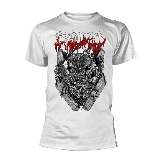 Cover for Exhumed · Casket Crusher (T-shirt) [size S] [White edition] (2019)