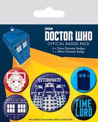 Cover for Doctor Who · Doctor Who - Pack 5 Badges - Exterminate (Toys) (2019)