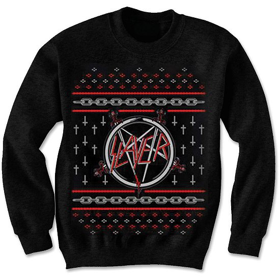 Slayer Unisex Sweatshirt: Pentagram Holiday - Slayer - Mercancía - Global - Apparel - 5055979925965 - 
