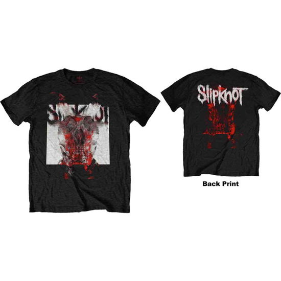 Slipknot Unisex T-Shirt: Devil Single - Logo Blur (Back Print) - Slipknot - Mercancía - MERCHANDISE - 5056170668965 - 30 de diciembre de 2019