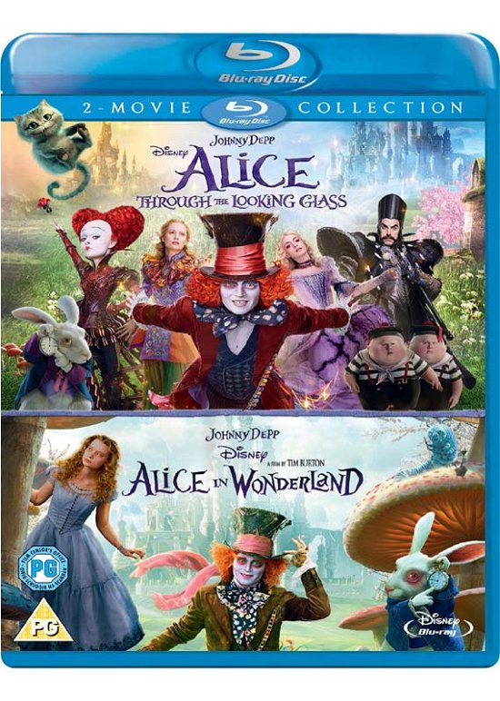 Cover for Alice In Wonderland / Alice Through The Looking Glass (Blu-ray) (2016)