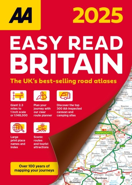 Cover for AA Easy Read Atlas Britain 2025 - AA Road Atlas (Paperback Book) [24 New edition] (2024)