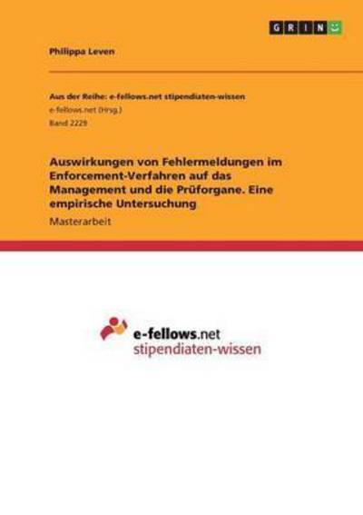 Cover for Leven · Auswirkungen von Fehlermeldungen (Book) (2017)