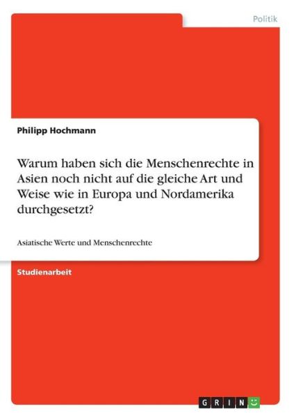 Cover for Hochmann · Warum haben sich die Menschenr (Book)