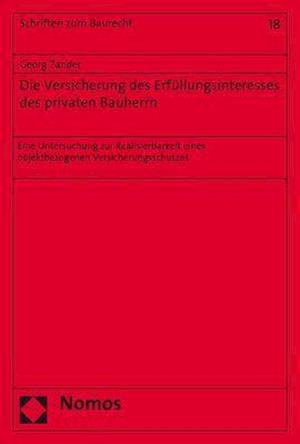 Cover for Zander · Die Versicherung des Erfüllungsi (Book) (2018)