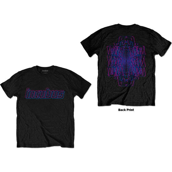 Cover for Incubus · Incubus Unisex T-Shirt: Trippy Neon (Black) (Back Print) (T-shirt) [size S] [Black - Unisex edition] (2020)