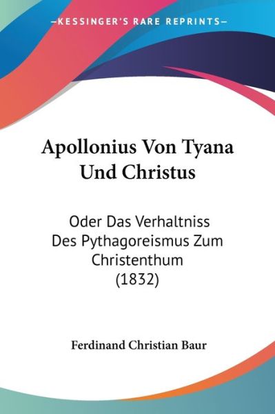 Cover for Ferdinand Christian Baur · Apollonius Von Tyana Und Christus (Paperback Book) (2010)