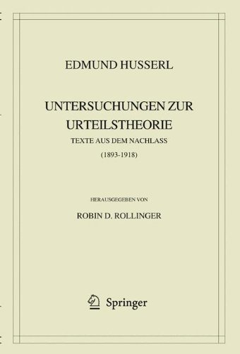 Cover for Edmund Husserl · Edmund Husserl. Untersuchungen Zur Urteilstheorie (Innbunden bok) [2009 edition] (2009)