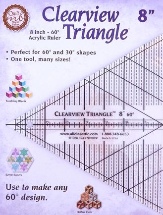 Clearview Triangle 8 Inch - 60 Acrylic Ruler: Perfect for 60 and 30 Shapes - One Tool, Many Sizes! - Marci Baker - Autre - C&T Publishing - 9781617451966 - 7 avril 2015