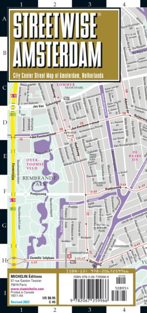 Cover for Michelin · Streetwise Amsterdam Map - Laminated City Center Street Map of Amsterdam, Netherlands: City Plan (Landkart) (2023)