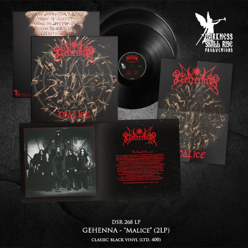 Cover for Gehenna · Malice (Our Third Spell) (Black Vinyl 2lp W/ Etched D-side) (LP) (2024)