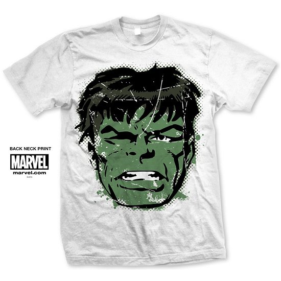 Cover for Marvel Comics · Marvel: Hulk Big Head Distressed Bianco (T-Shirt Unisex Tg. S) (N/A) [size S] [White - Unisex edition]
